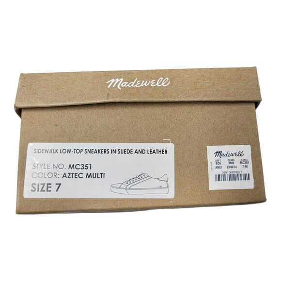 Madewell Sidewalk Low-Top Sneakers Brown Tan Leather Suede Size 7 New in Box - Picture 7 of 7